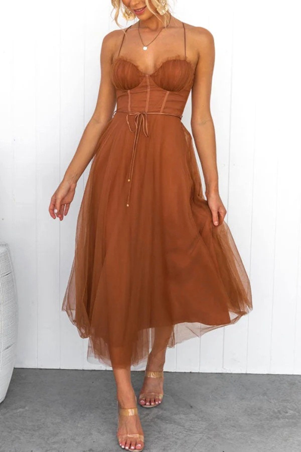 Riley | Women's Elegant Flowing Midi Dress, Flowy Summer Occasionwear for Holidays and Special Events, Flowy Summer Occasionwear for Holidays and Special Events - image 2