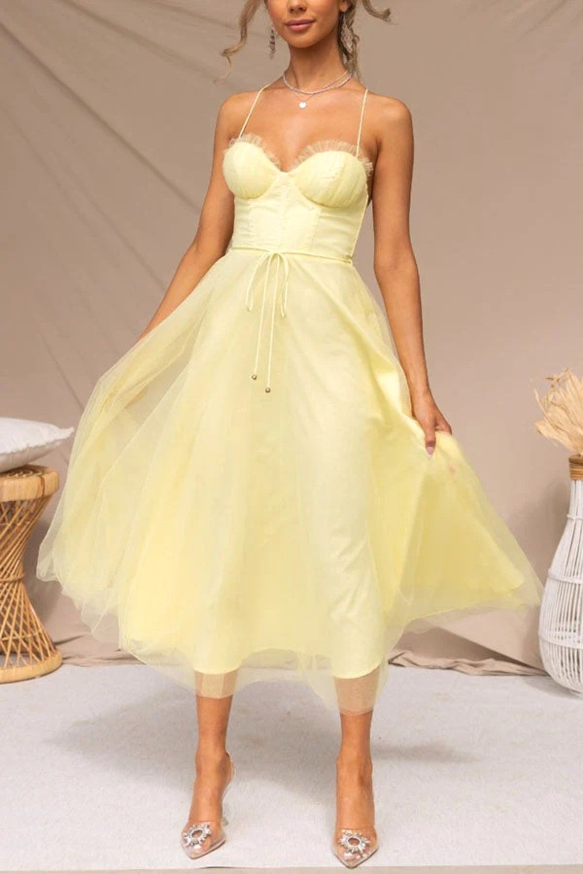 Riley | Women's Elegant Flowing Midi Dress, Flowy Summer Occasionwear for Holidays and Special Events, Flowy Summer Occasionwear for Holidays and Special Events - image 5