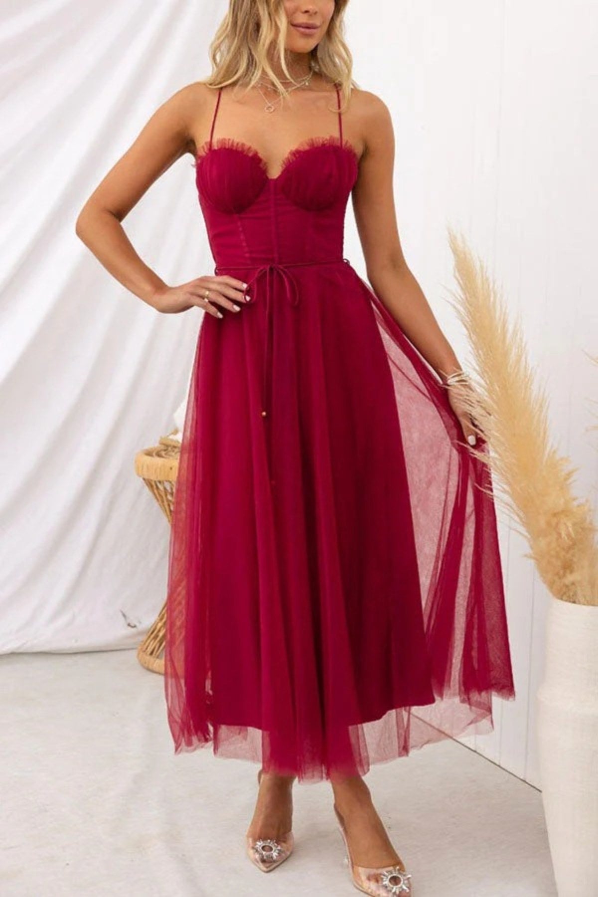 Riley | Women's Elegant Flowing Midi Dress, Flowy Summer Occasionwear for Holidays and Special Events, Flowy Summer Occasionwear for Holidays and Special Events - image 8