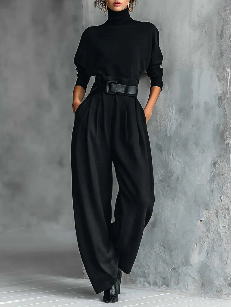 Riley | Women's High-Neck Two-Piece Set, Coordinated Summer Outfit for Holidays and Casual Wear, Coordinated Summer Outfit for Holidays and Casual Wear - Black