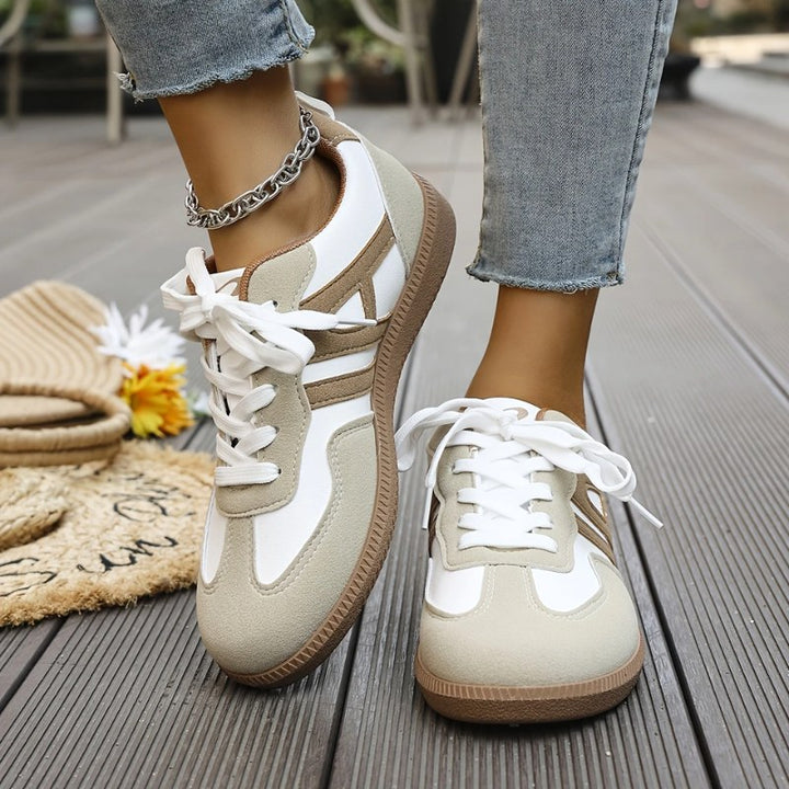 Riley | Women's Orthopedic Comfort Sneakers - Khaki & White