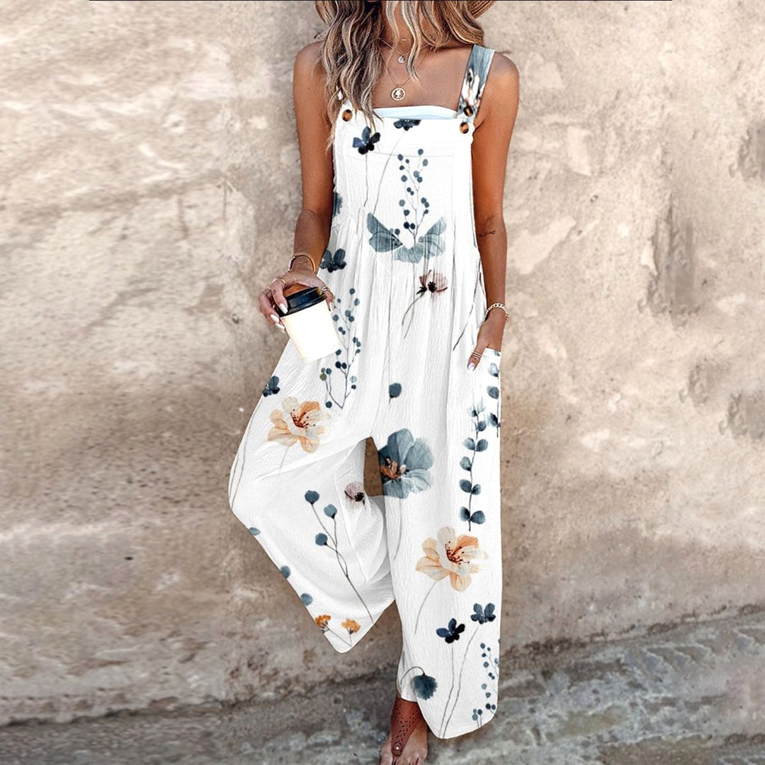 Riley | Women's Printed Denim Jumpsuit - image 3