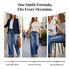 Riley | Women's Retro High-Rise Wide-Leg Jeans, Comfortable Summer Trousers for Travel and Everyday Wear, Comfortable Summer Trousers for Travel and Everyday Wear - image 11