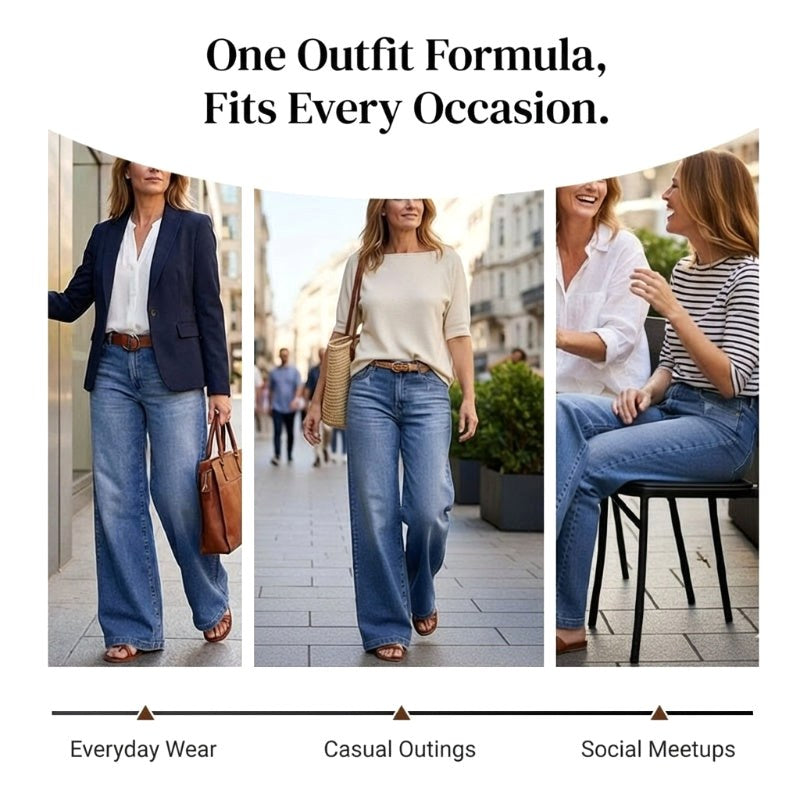Riley | Women's Retro High-Rise Wide-Leg Jeans, Comfortable Summer Trousers for Travel and Everyday Wear, Comfortable Summer Trousers for Travel and Everyday Wear - image 11