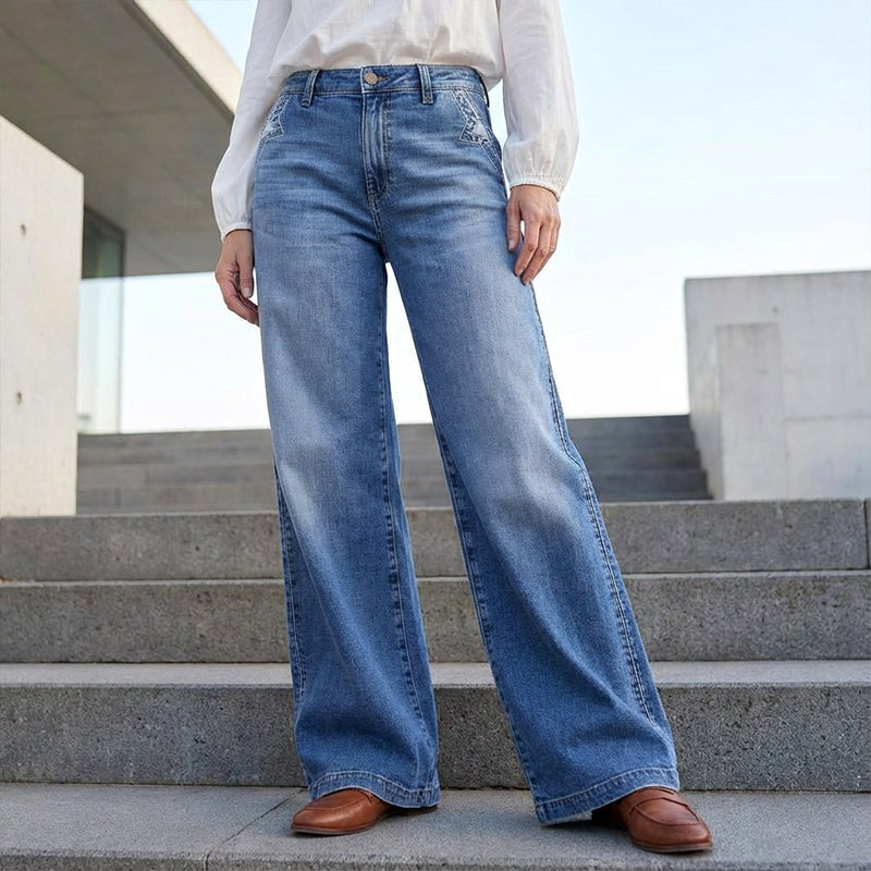 Riley | Women's Retro High-Rise Wide-Leg Jeans, Comfortable Summer Trousers for Travel and Everyday Wear, Comfortable Summer Trousers for Travel and Everyday Wear - image 13