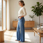 Riley | Women's Retro High-Rise Wide-Leg Jeans, Comfortable Summer Trousers for Travel and Everyday Wear, Comfortable Summer Trousers for Travel and Everyday Wear - image 2