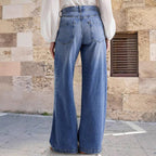 Riley | Women's Retro High-Rise Wide-Leg Jeans, Comfortable Summer Trousers for Travel and Everyday Wear, Comfortable Summer Trousers for Travel and Everyday Wear - image 6