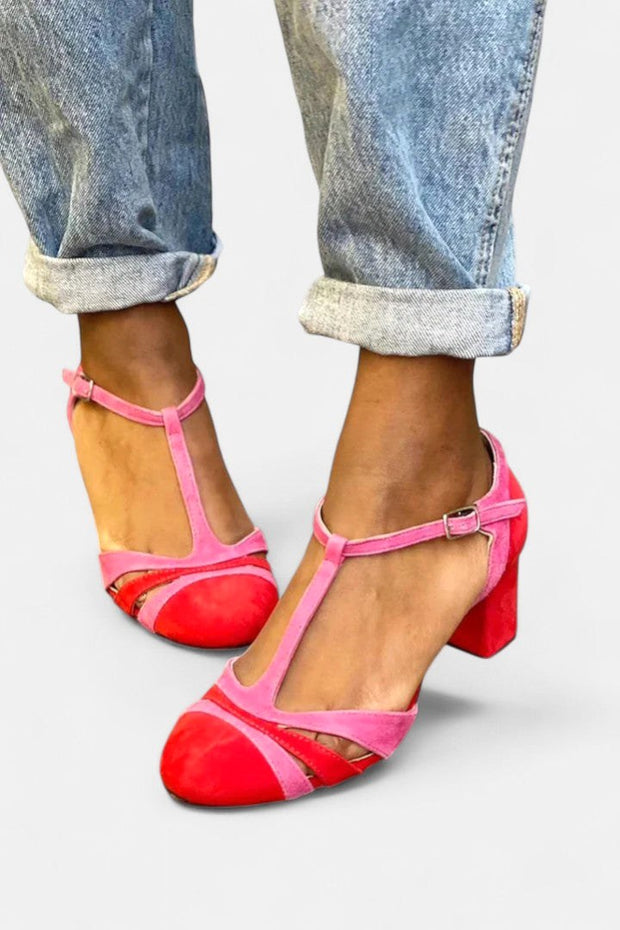 Romy | Women's Orthopaedic Court Shoes, Block Heel Pumps | The Shrader Sisters