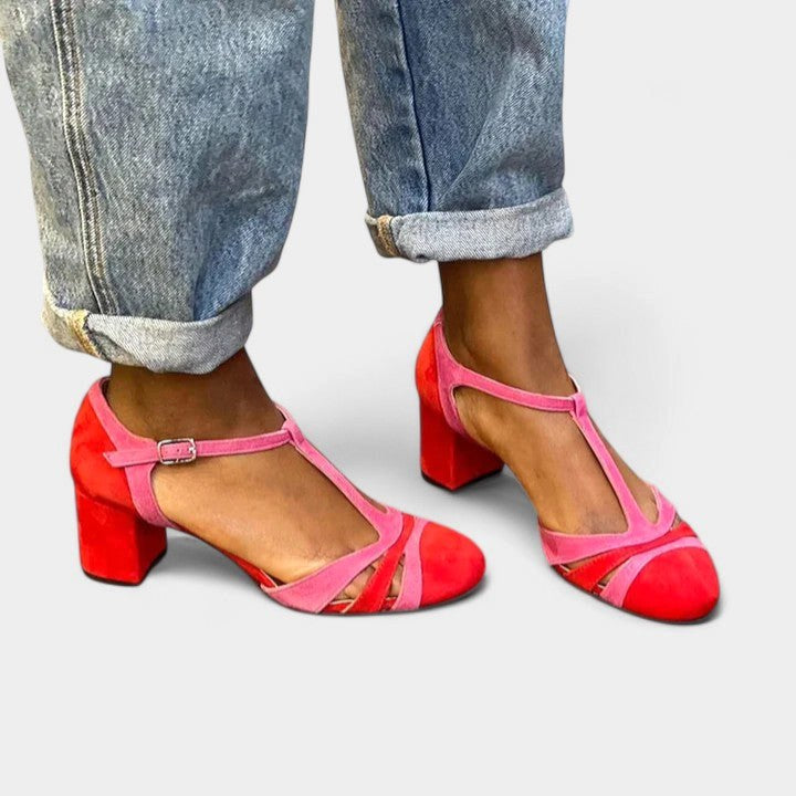 Romy | Women's Orthopaedic Court Shoes, Block Heel Pumps | The Shrader Sisters