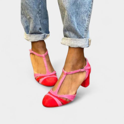 Romy | Women's Orthopaedic Court Shoes, Block Heel Pumps | The Shrader Sisters