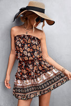 Rose | Women's Floral A-Line Dress with High Waist, Off-Shoulder Summer Dress | The Shrader Sisters