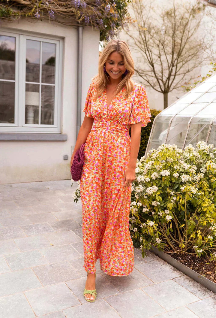 Roselyn | Women's Short Sleeve Floral Maxi Dress - image 6