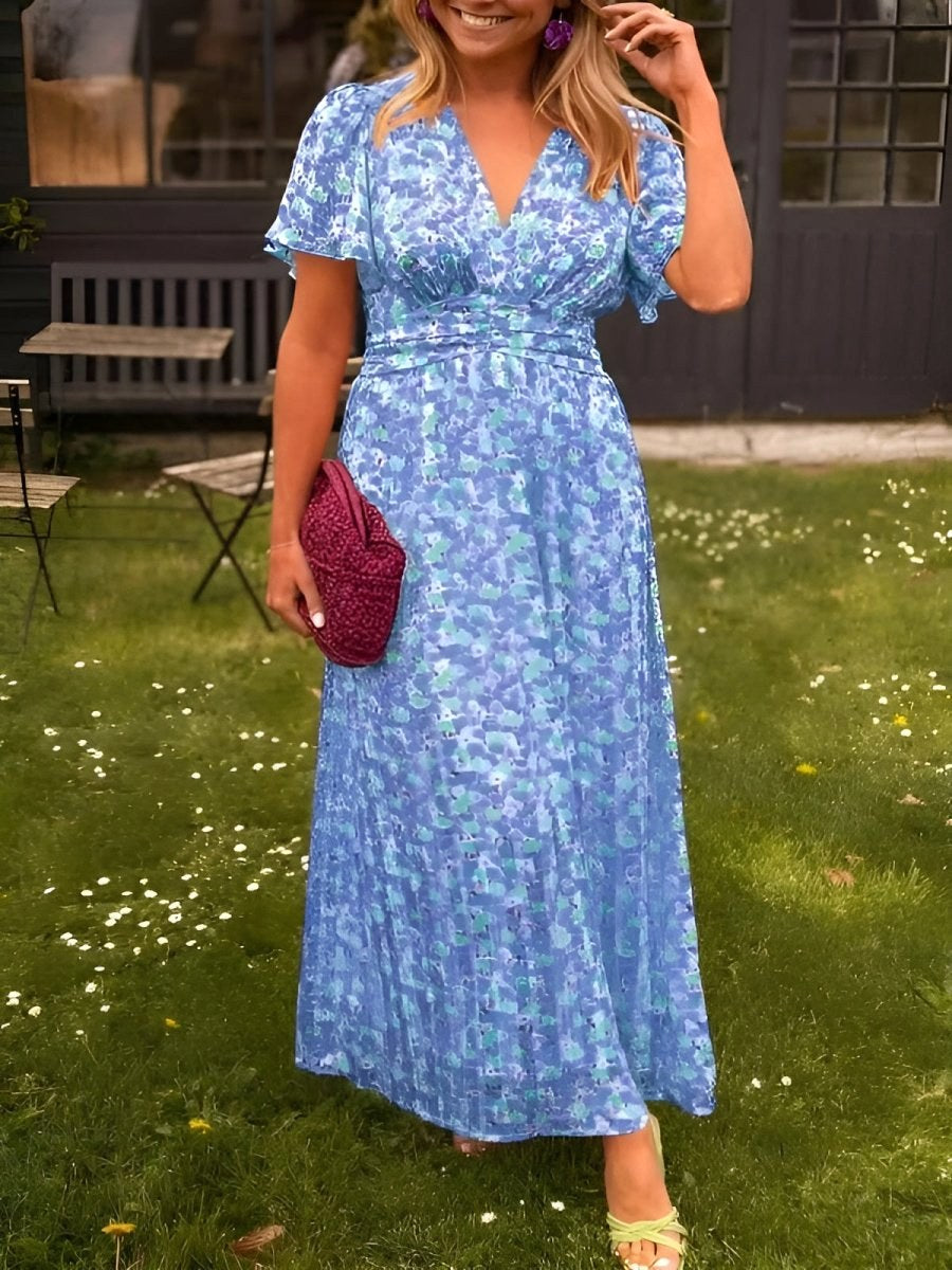 Roselyn | Women's Short Sleeve Floral Maxi Dress - image 7