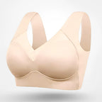 Roxanne | Women's Seamless Bra with Adjustable Straps, Wire-Free Support Bra | The Shrader Sisters | Beige