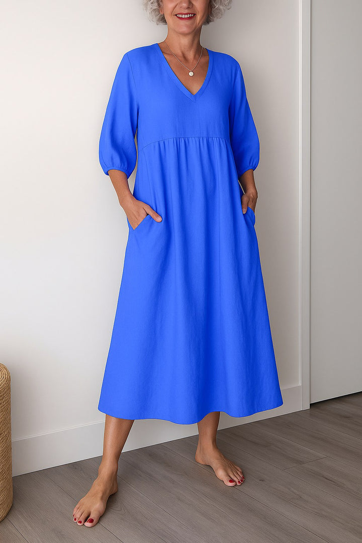 Ruby | Women's Timeless Draped Comfort Dress - Black