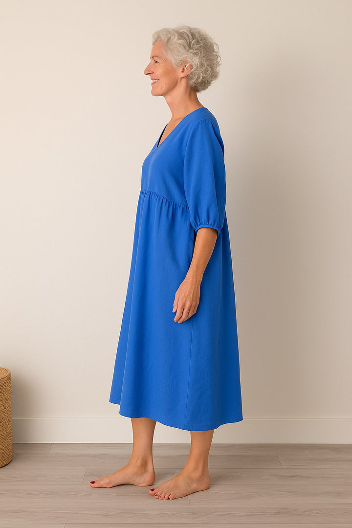 Ruby | Women's Timeless Draped Comfort Dress - Orange