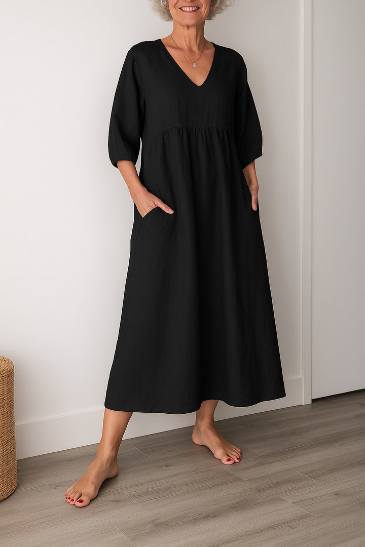 Ruby | Women's Timeless Draped Comfort Dress - Grey