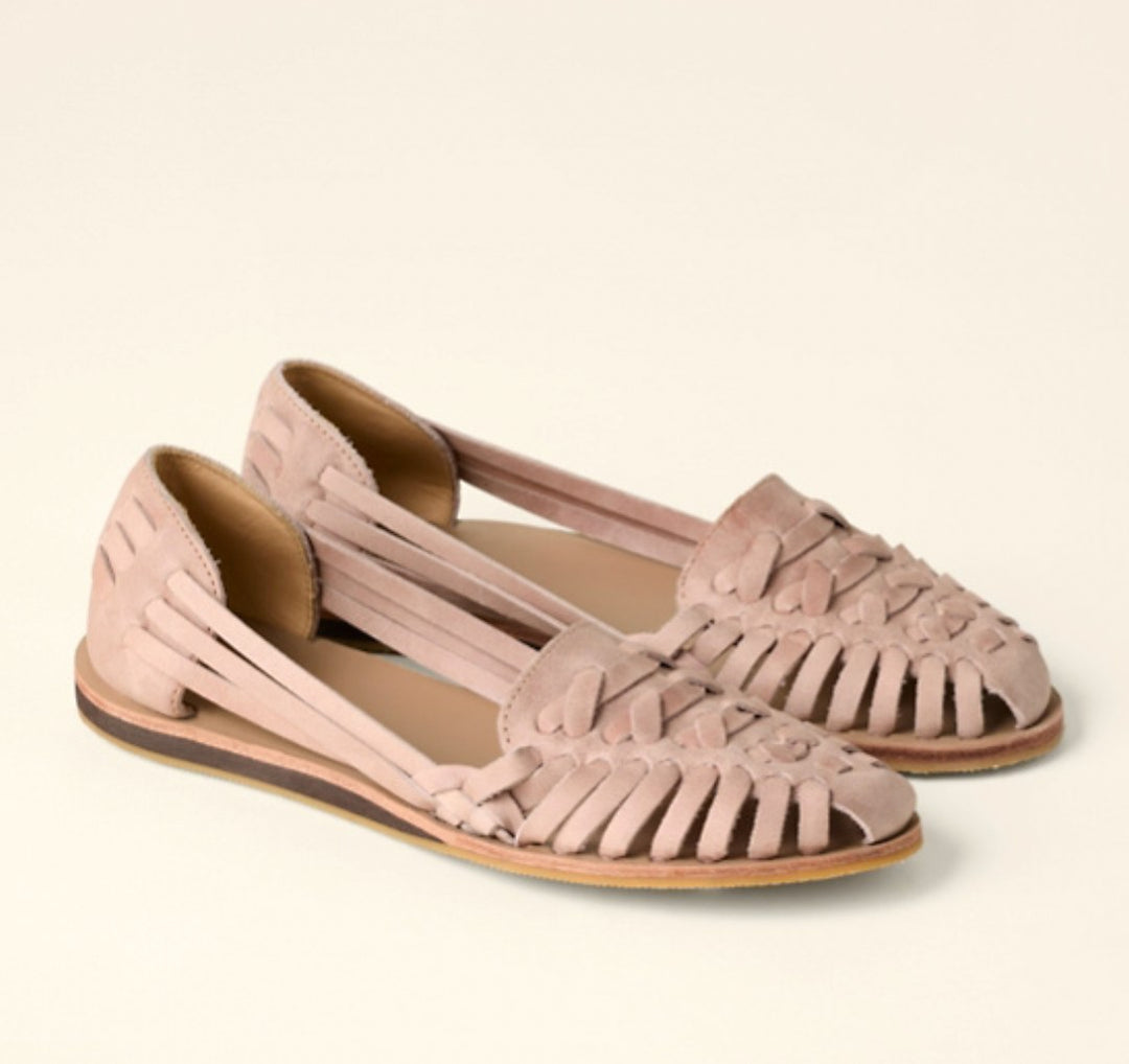 Rylie | Women's Flat Woven Slip-On Sandals, Closed-Toe Summer Sandals | The Shrader Sisters | Pink