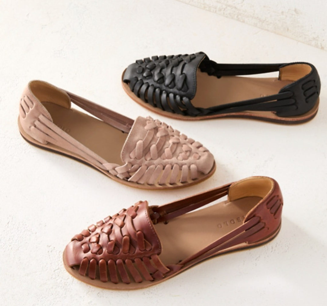 Rylie | Women's Flat Woven Slip-On Sandals, Closed-Toe Summer Sandals | The Shrader Sisters