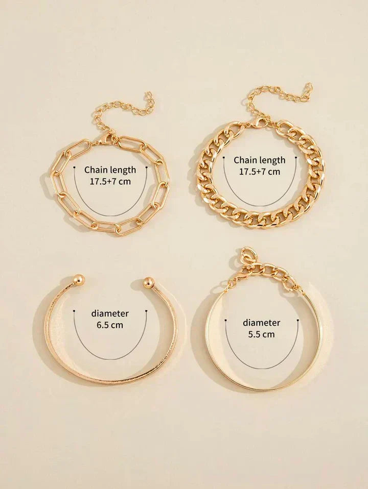 Marisella – Gold Chain Bracelet Set