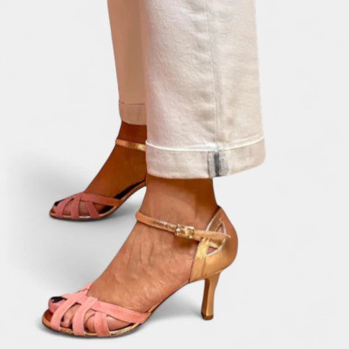 Saffron | Women's Orthopaedic Heeled Court Shoes, Block Heel Smart Shoes | The Shrader Sisters