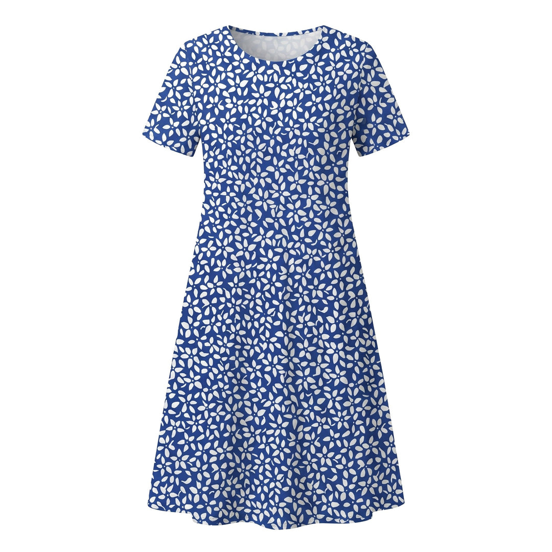 Savannah | Women's Casual Floral Midi Dress - Orange