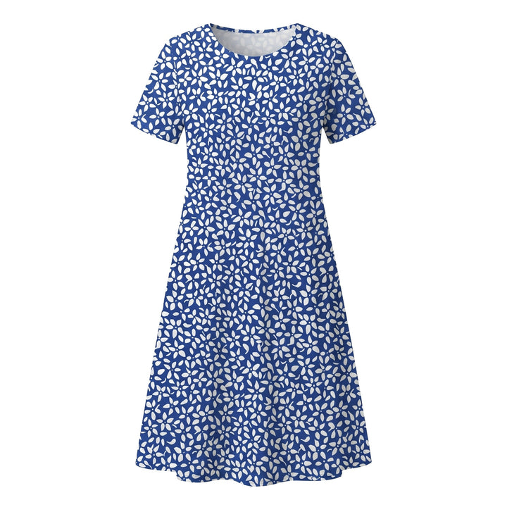 Savannah | Women's Casual Floral Midi Dress - Orange