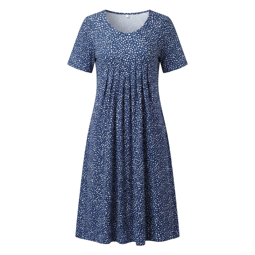 Savannah | Women's Casual Floral Midi Dress - Green