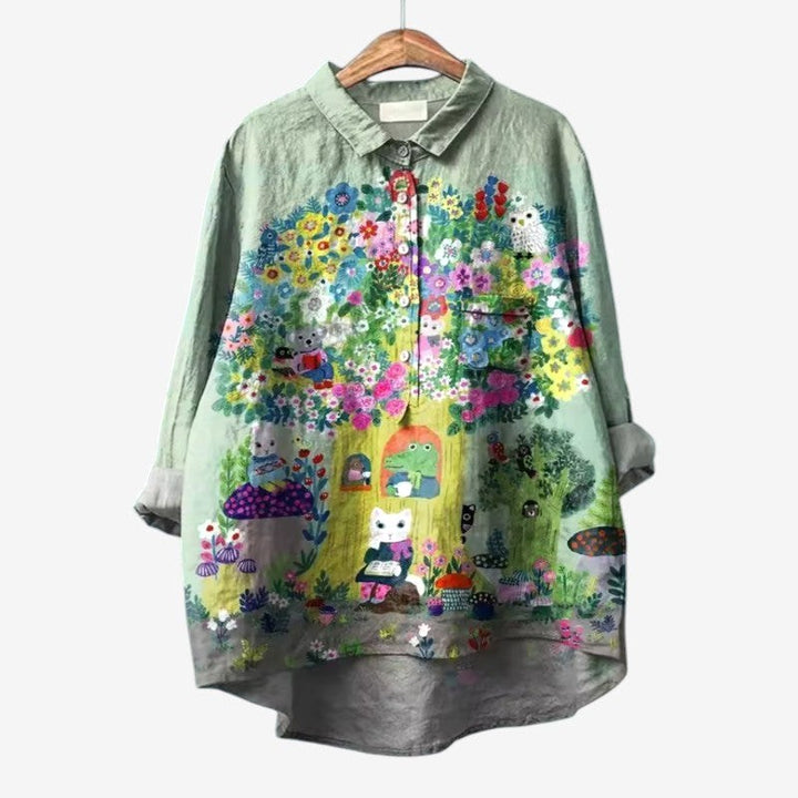 Savannah | Women's Classic Button-Up Shirt - Floral Print 3