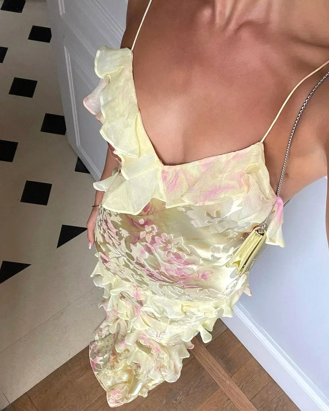 Savannah | Women's Floral Maxi Dress with Ruffled Hem - image 3