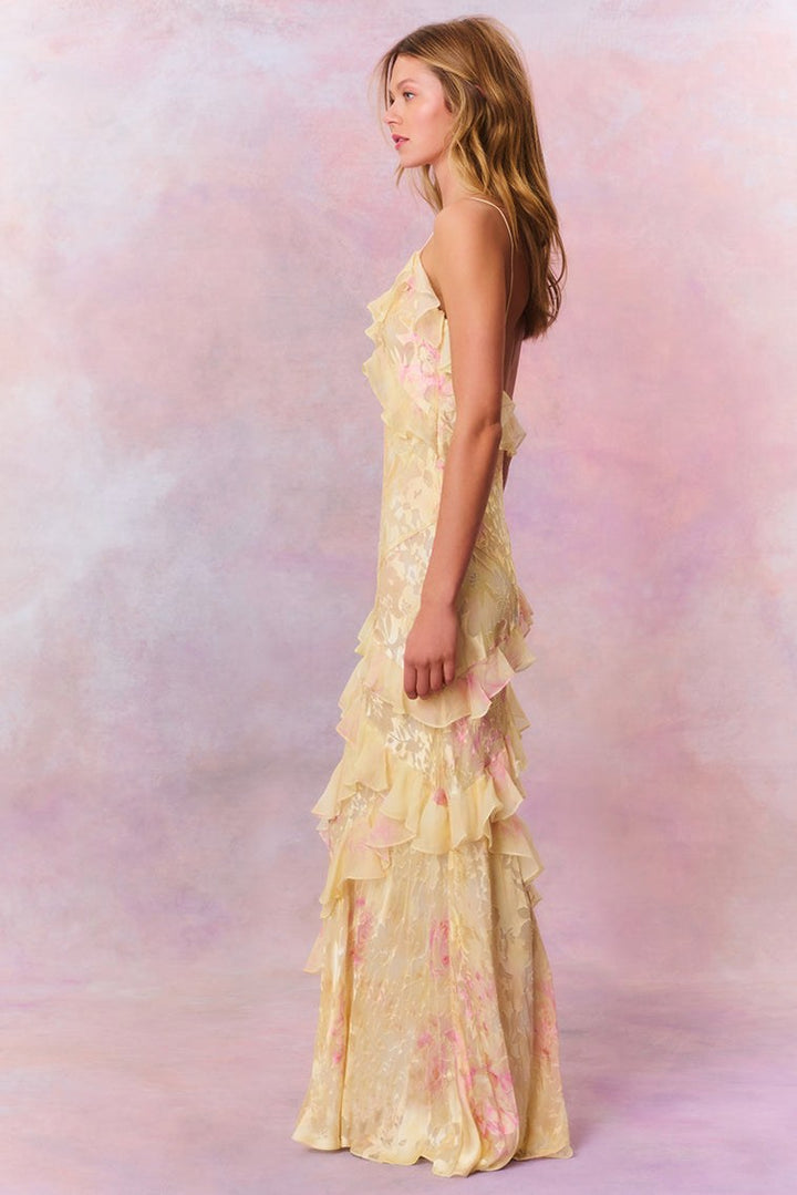 Savannah | Women's Floral Maxi Dress with Ruffled Hem - image 5
