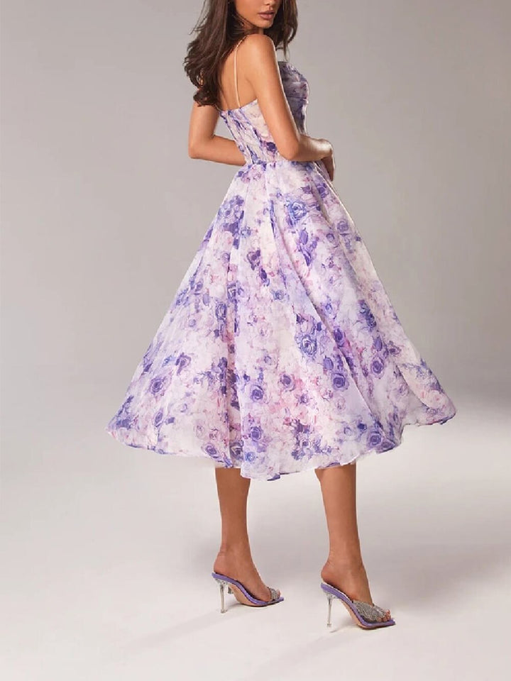 Savannah | Women's Strapless Printed Midi Dress - image 3