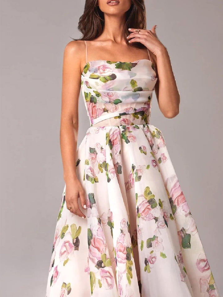 Savannah | Women's Strapless Printed Midi Dress - image 4