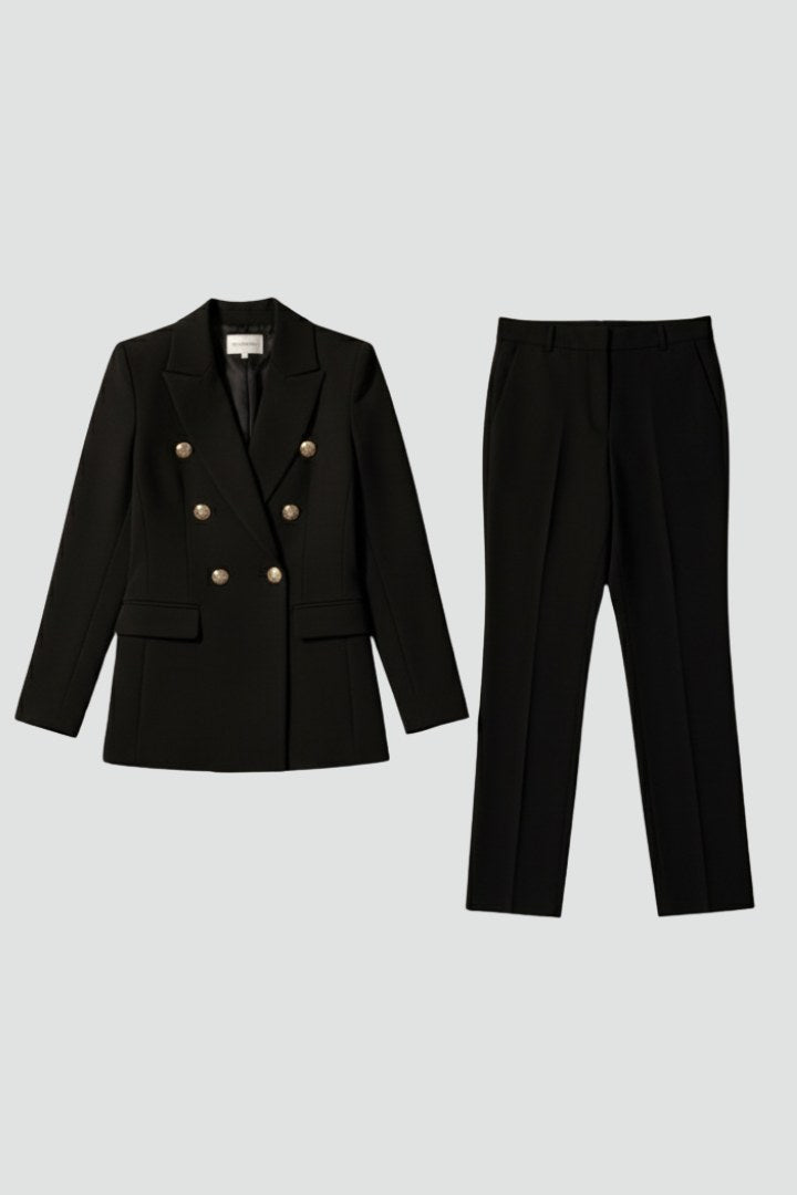 Savannah | Women's Tailored Two-Piece Suit Set - Black