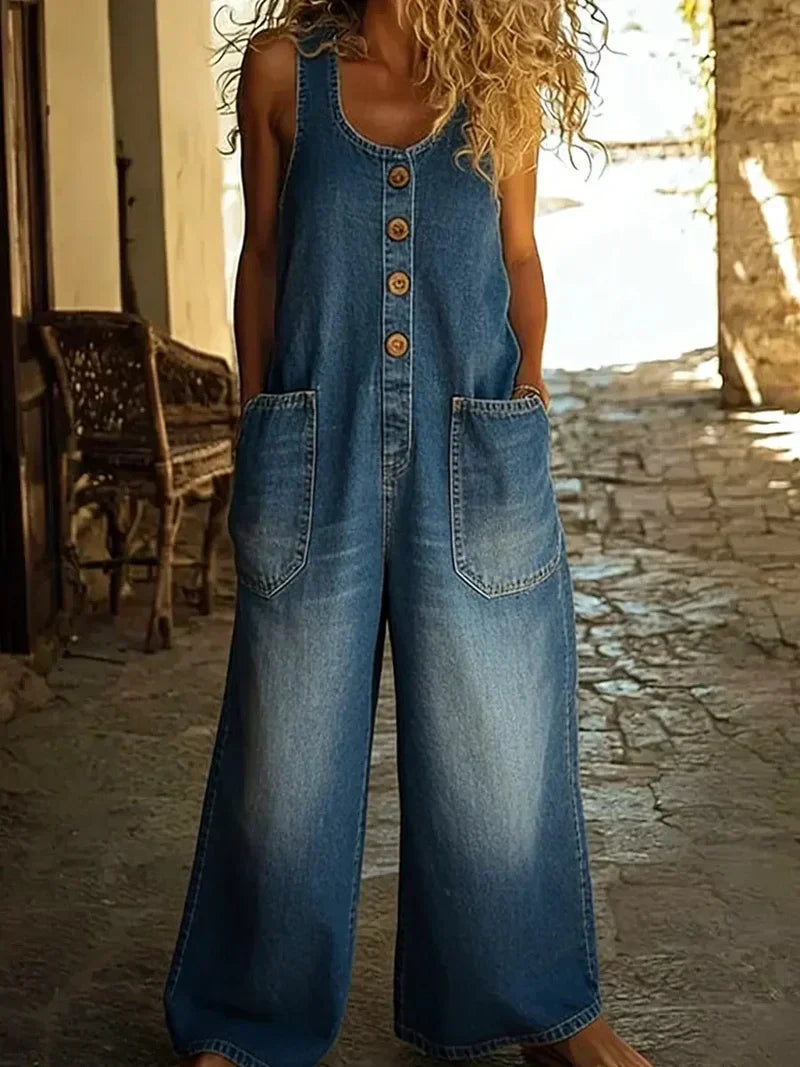 Liva | Cotton Denim Overalls, Vintage Style