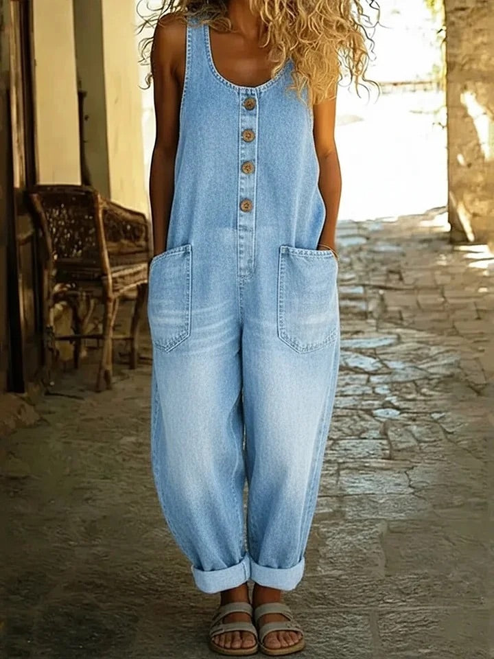 Lenna – Vintage Cotton Denim Overalls