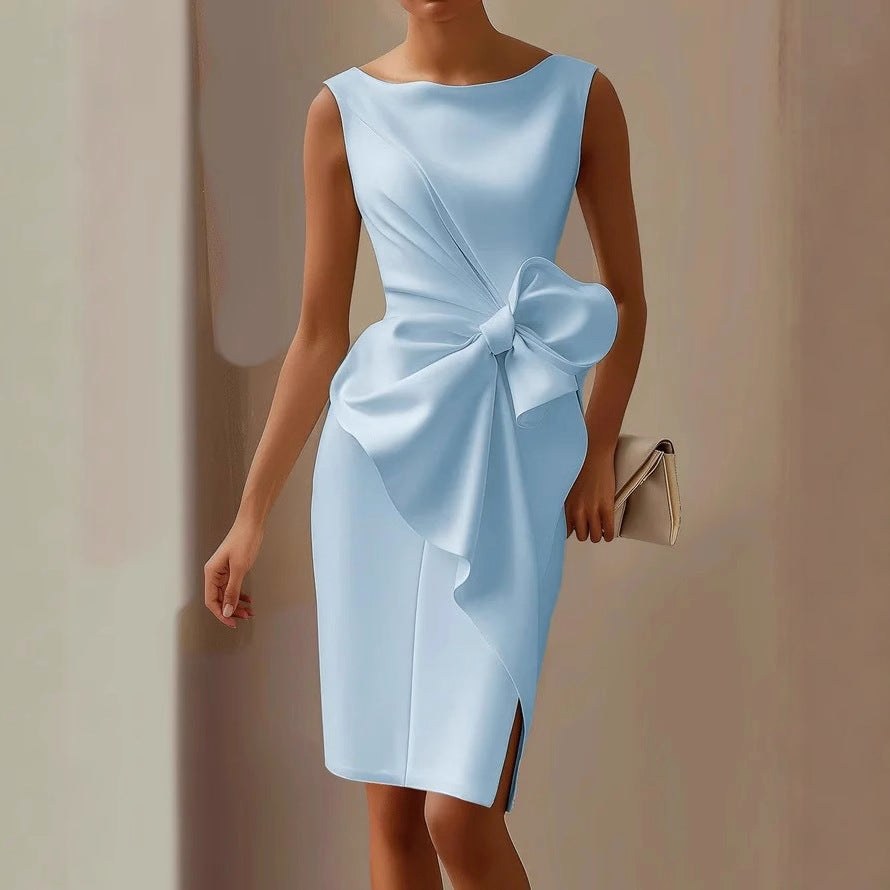 Scarlett | Women's Sleeveless Bow Detail Midi Dress - image 8