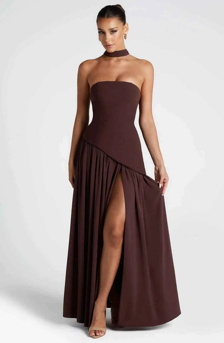 Seraphina | Women's Maxi Dress with Side Slit and Draped Details - image 4