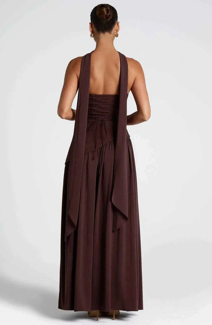 Seraphina | Women's Maxi Dress with Side Slit and Draped Details - image 7