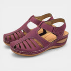 Shayla | Women's Orthopaedic Slip-On Sandals, Corrective Comfort Sandals | The Shrader Sisters | Marrón