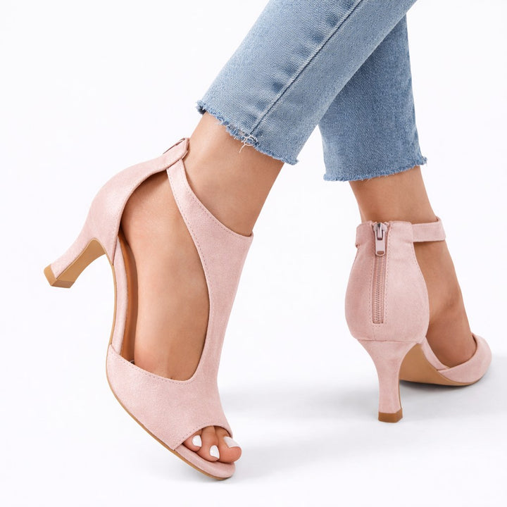 Sienna | Women's Cushioned Heeled Sandals, Cut-Out Elegant Sandals | The Shrader Sisters