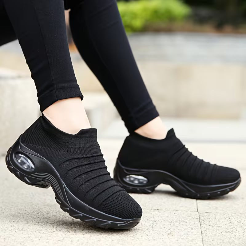 Sienna | Women's Orthopaedic Slip-On Shoes, Cushioned Walking Shoes | The Shrader Sisters | Black