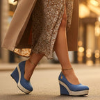 Simone | Women's Wedge Slip-On Shoes, Textured Platform Shoes | The Shrader Sisters