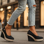 Simone | Women's Wedge Slip-On Shoes, Textured Platform Shoes | The Shrader Sisters