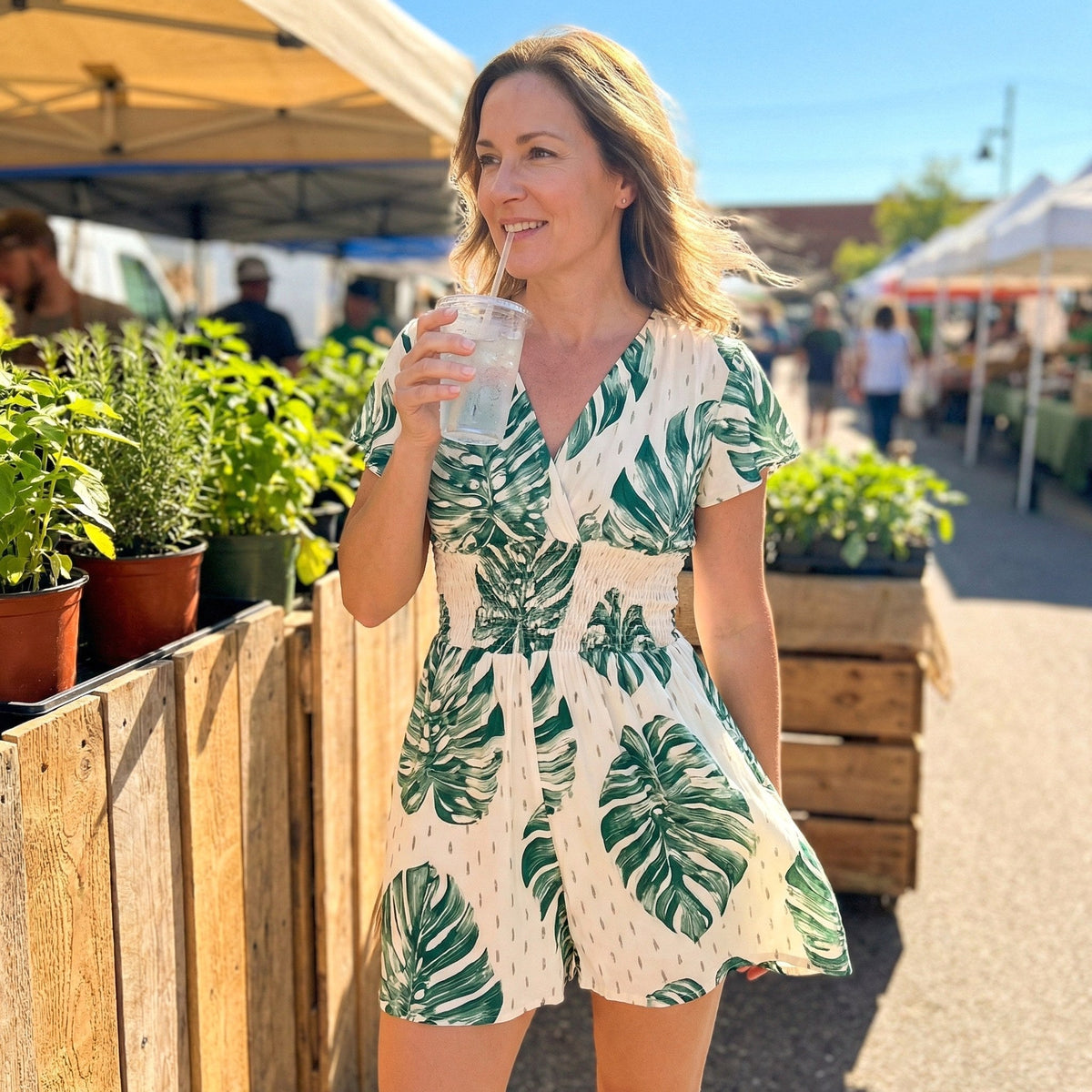Soleila | Women's Tropical Wrap Romper With Pockets, Lightweight Summer Outfit for Holidays and Casual Wear, Lightweight Summer Outfit for Holidays and Casual Wear - image 6