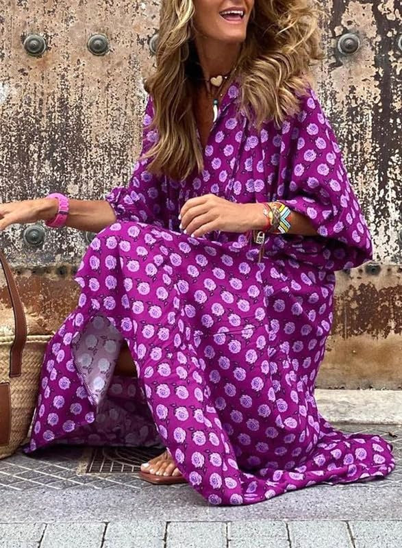 Sophia | Women's Boho Lightweight V-Neck Maxi Dress - image 14
