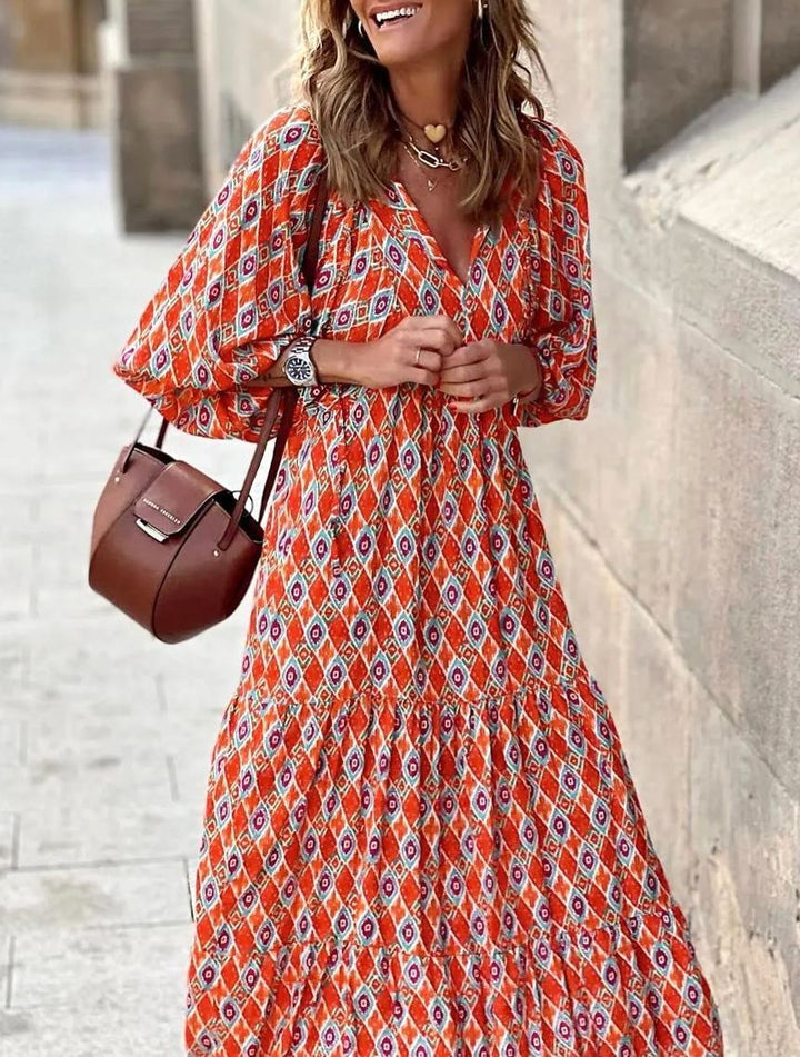 Sophia | Women's Boho Lightweight V-Neck Maxi Dress - image 17