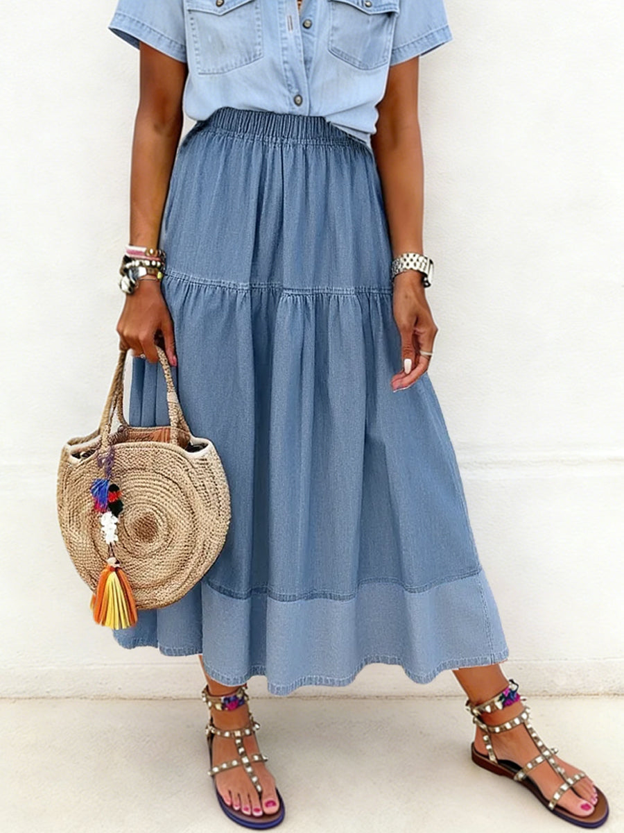 Sarah | Denim Skirt with Elastic Waist