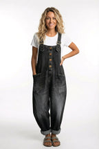 Stella | Women's Adjustable Buckle Denim Overalls, Relaxed Summer Outfit for Holidays and Everyday Wear, Relaxed Summer Outfit for Holidays and Everyday Wear - image 3