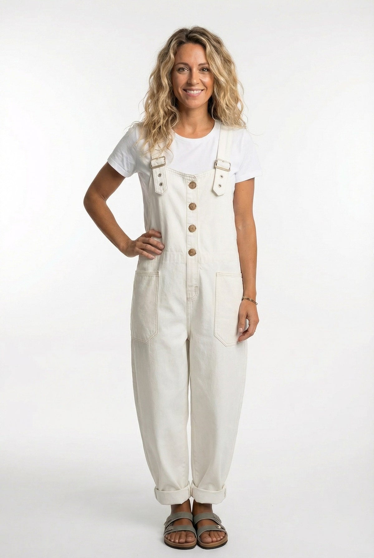 Stella | Women's Adjustable Buckle Denim Overalls, Relaxed Summer Outfit for Holidays and Everyday Wear, Relaxed Summer Outfit for Holidays and Everyday Wear - image 7